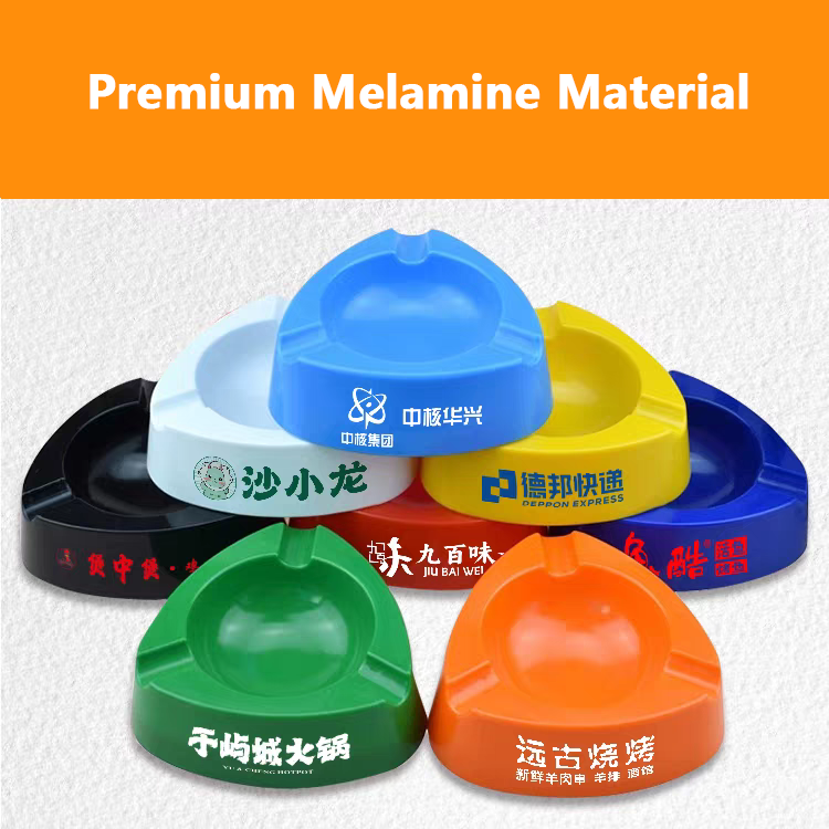 Custom Logo Printed Melamine Ashtray - Bar Gift Promotional Giveaway, Ad Printable Minimum Order Quantity: 500 pieces
