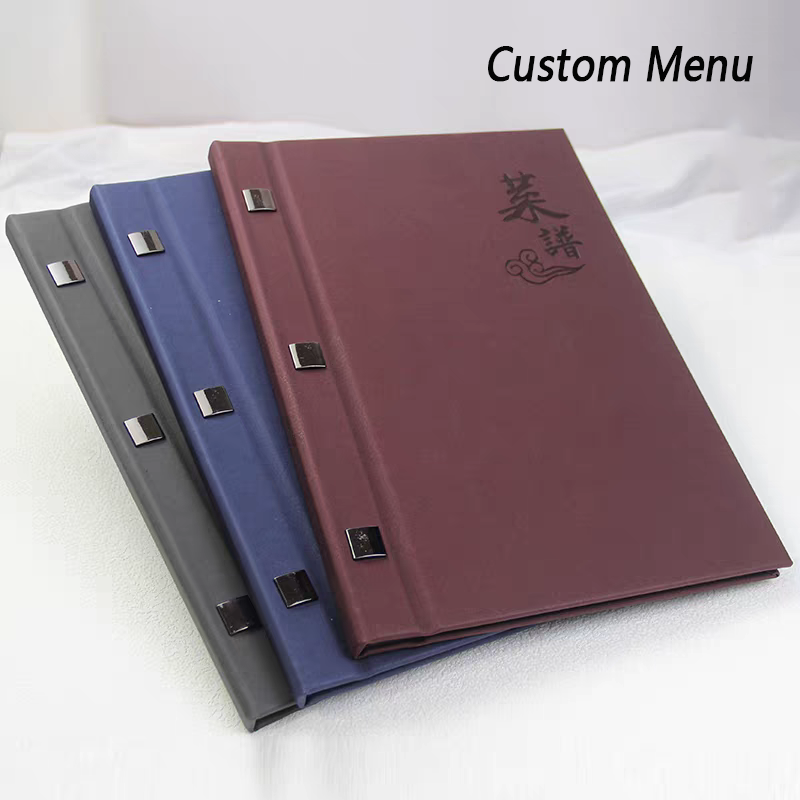 Customized Leather Waterproof Menu Covers for Restaurants
