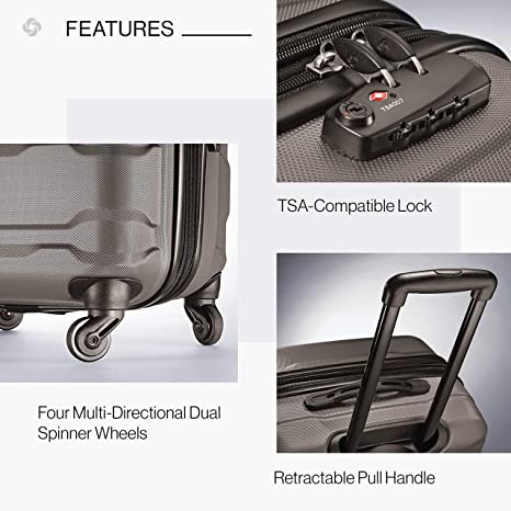 Hardside Expandable Luggage with Spinner Wheels, 3-Piece Set (20/24/28), Silver