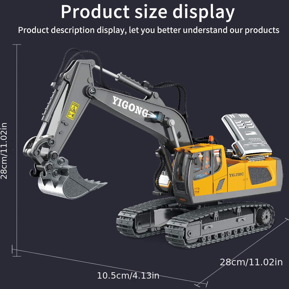 High-Tech 11-Channel 2.4G Remote Control Excavator Dump Truck Bulldozer - The Perfect Gift for Boys!