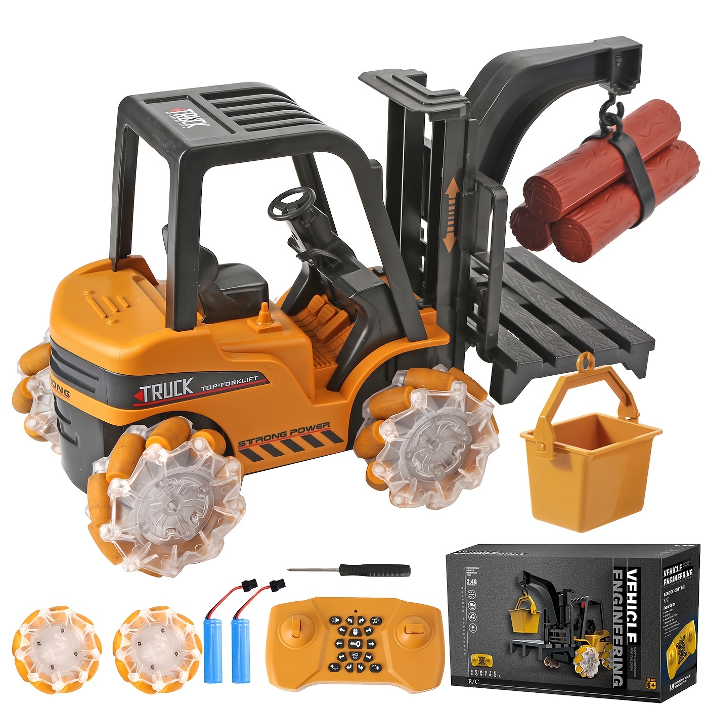 Remote Control Forklift: 1/18 Scale Front Loader Construction With 4WD RC Drift Car, 360° Rotation & Programming Function - Perfect Kids Gift!