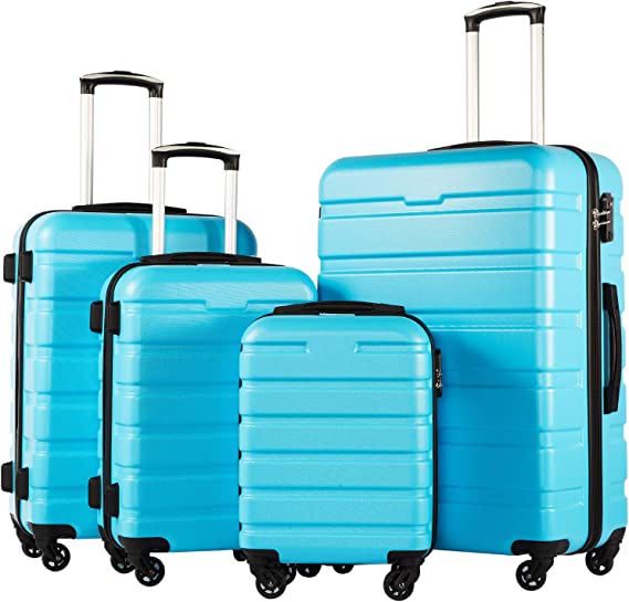 COOL Luggage 4 Piece Set Suitcase Spinner Hardshell Lightweight TSA Lock