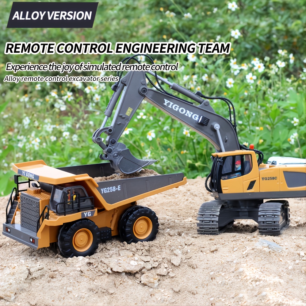 High-Tech 11-Channel 2.4G Remote Control Excavator Dump Truck Bulldozer - The Perfect Gift for Boys!