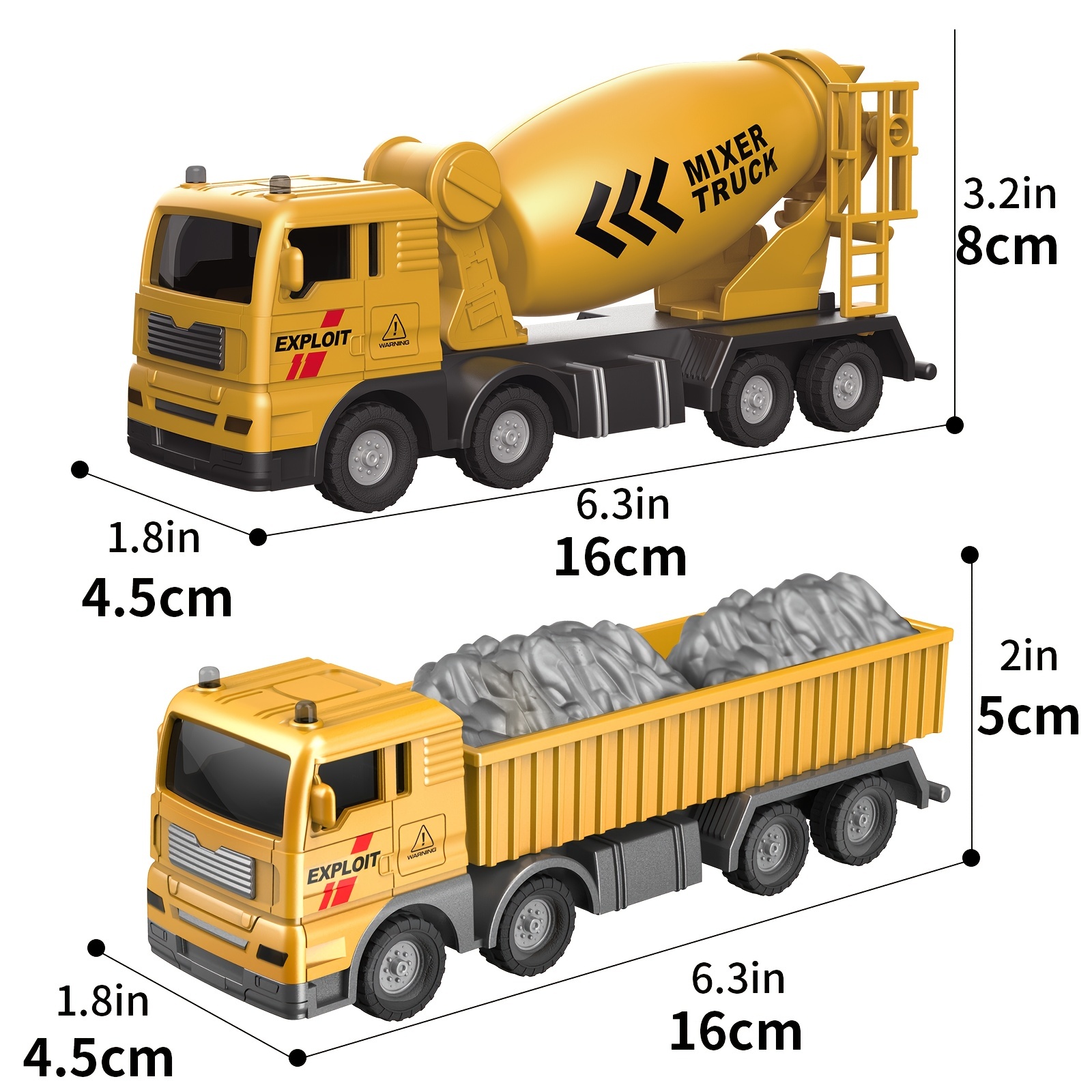 Exciting Alloy Excavator Set for Kids: Digging, Mixing, and Dumping Fun!