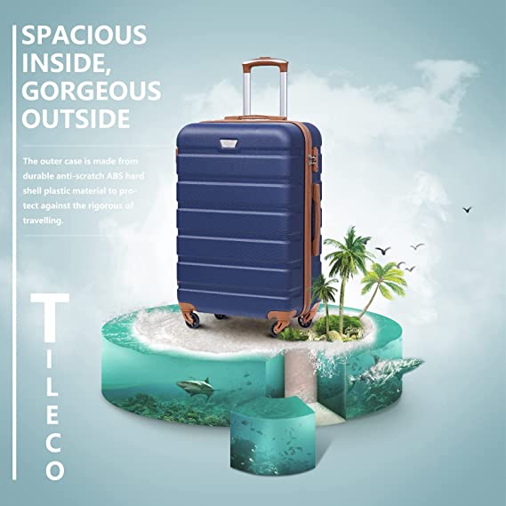 COOL Luggage 3 Piece Set Suitcase Spinner Hardshell Lightweight TSA Lock
