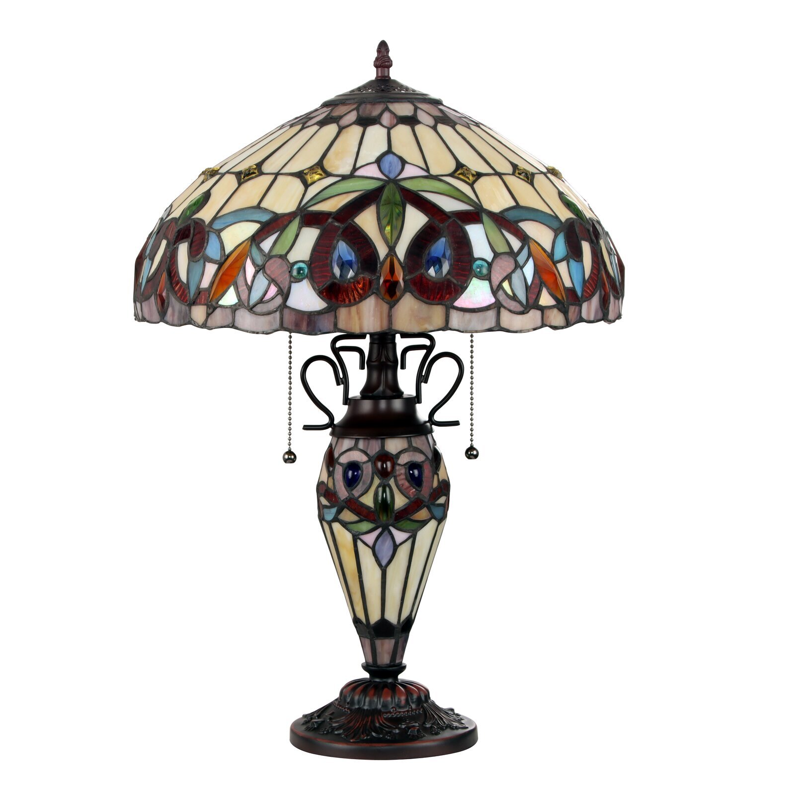 Bloomsbury Market SERENITY -Style Dark Bronze 3 Light Double Lit Table Lamp 16