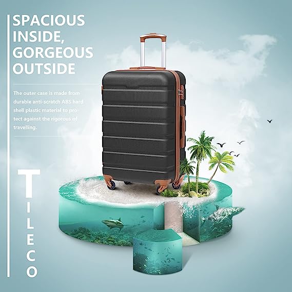 COOL Luggage 4 Piece Set Suitcase Spinner Hardshell Lightweight TSA Lock