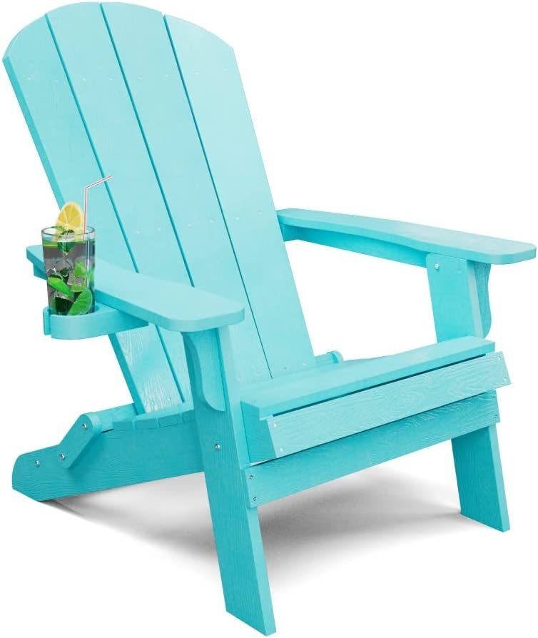 🔥 Sale🔥✨Weather Resistant Blue Recycled Plastic Outdoor Patio Adirondack Chair✨