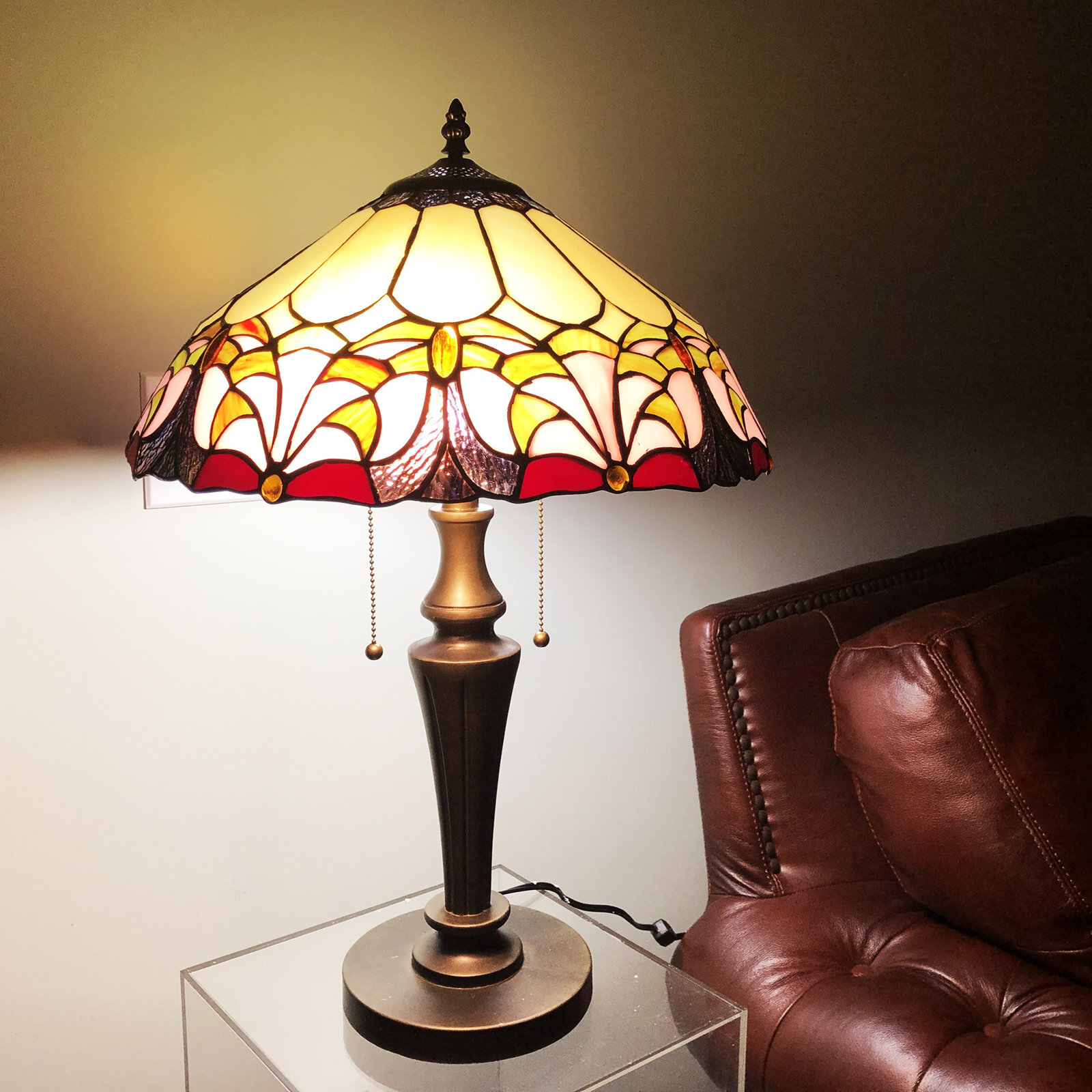 Style Elegant 2 Lights Desktop Lamp 16-Inch Shade15719