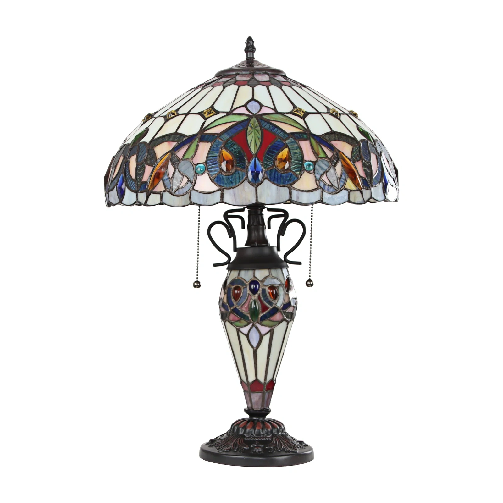 Howey Victorian -Style Dark Bronze 3 Light Double Lit Table Lamp 16