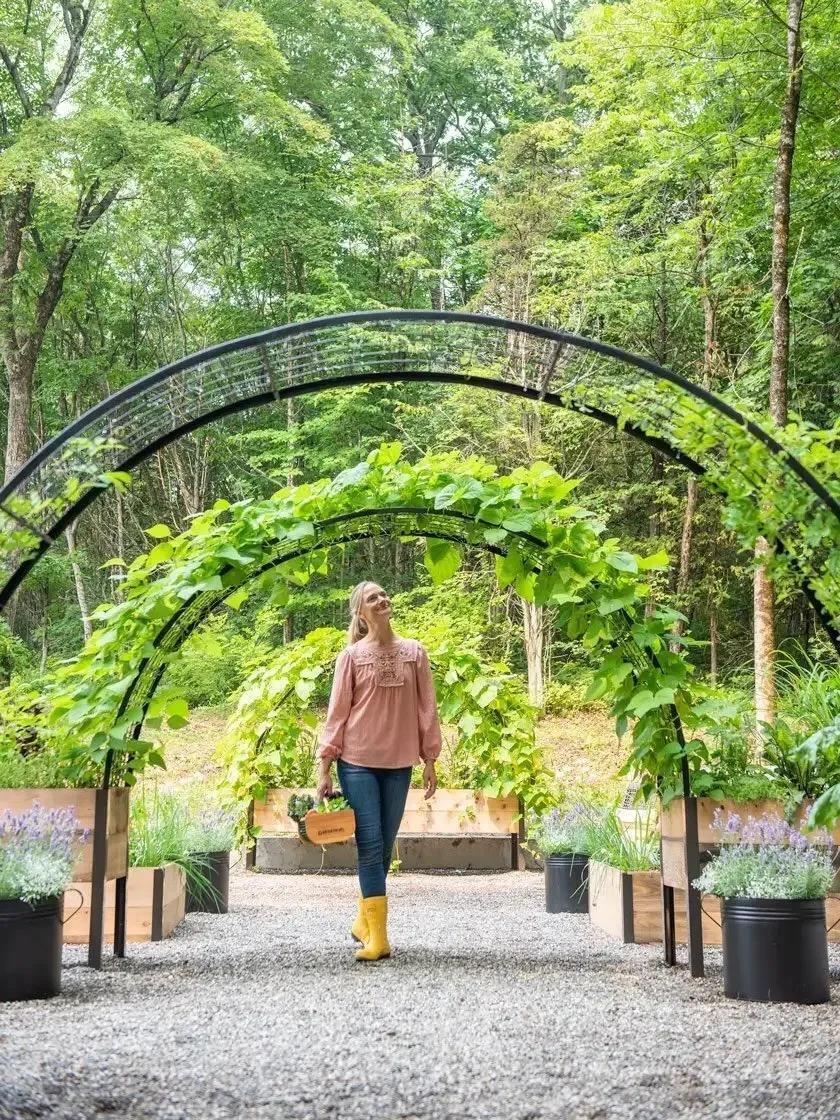 💥Self-Watering Eco-Stained Elevated 2'x8' Planter Box with Arch Trellis💥Flash sale ⚡ Limited Stock