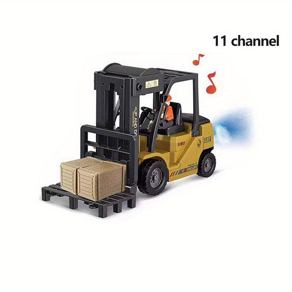 Rechargeable 2.4Ghz Wireless Remote Control Forklift Crane Model Car - Liftable Spray Simulation Sounding Engineering Vehicle Toy - Perfect Gift For Boys!