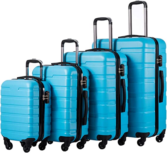 COOL Luggage 4 Piece Set Suitcase Spinner Hardshell Lightweight TSA Lock
