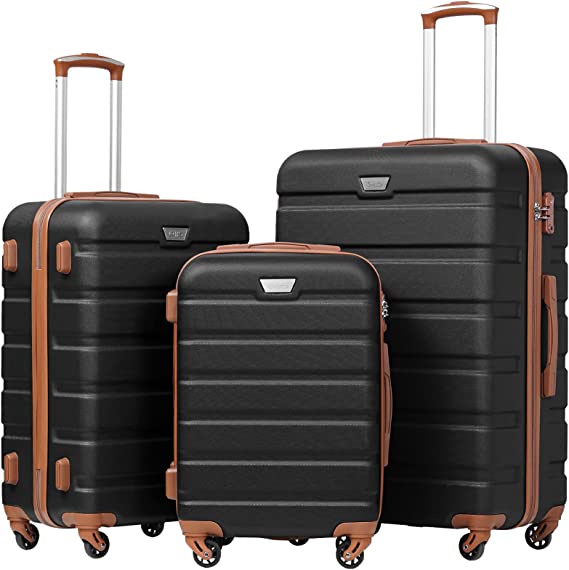 COOL Luggage 3 Piece Set Suitcase Spinner Hardshell Lightweight TSA Lock