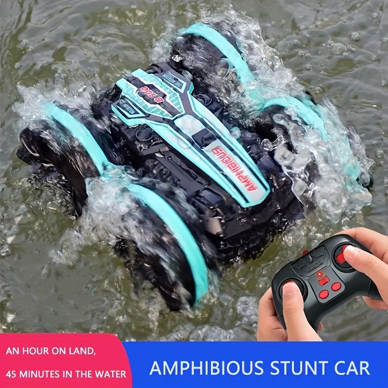 2.4G Amphibious Stunt RC Vehicle: Double-sided Rolling Driving Electric Toy Car - Perfect Birthday & Christmas Gift for Kids!