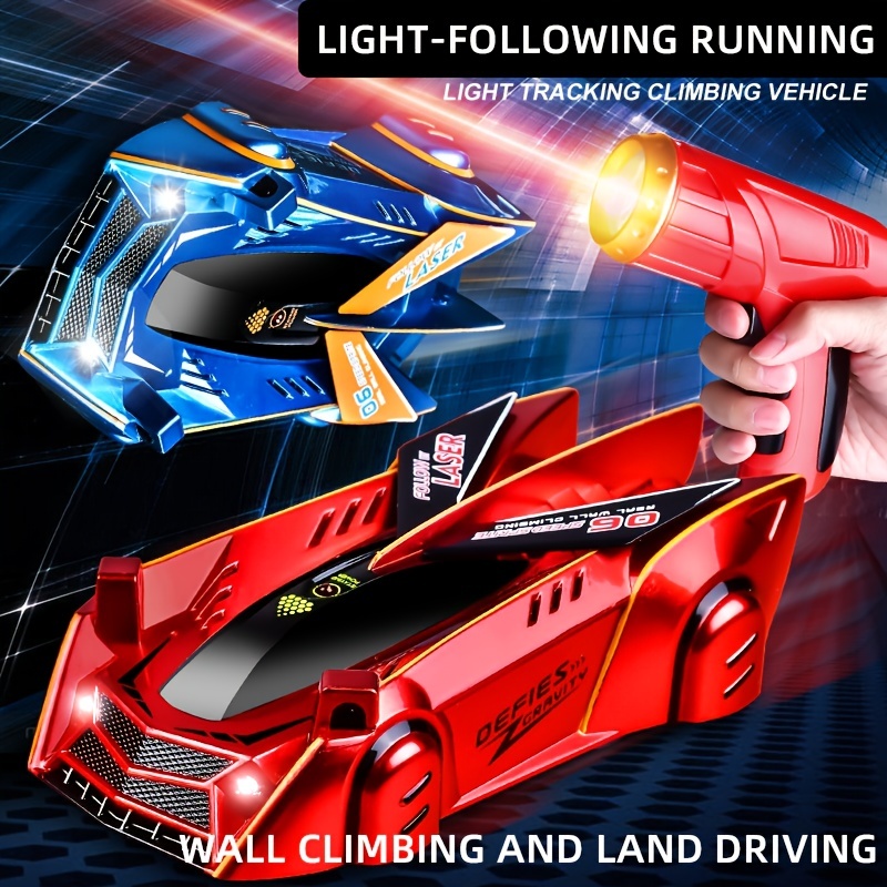 Zero Gravity Laser-Guided Wall Climbing RC Stunt Car - 360°Rotating Dual Modes, LED Lights & Rechargeable Batteries - Perfect Outdoors Sports Toys & Birthday Gifts For Boys & Girls!