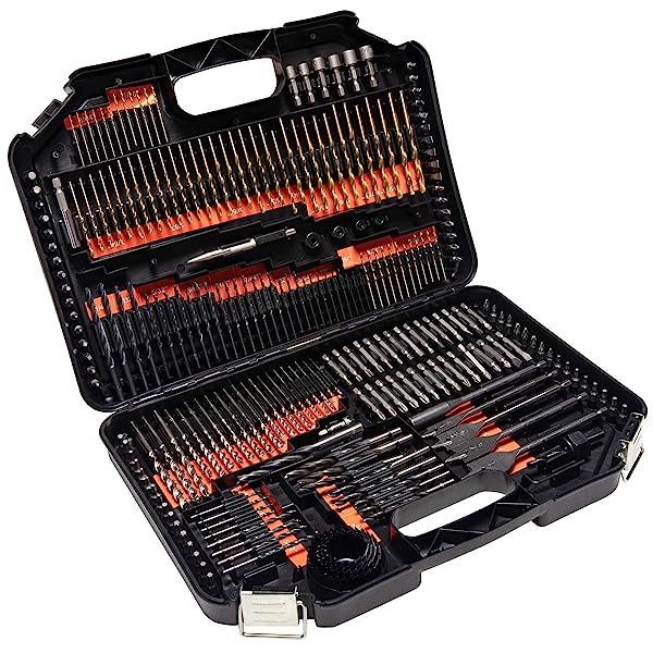 Drill Bit Set, 246 PCS Titanium HSS Screwdriver Bit Kit, with Carry Case for Metal, Masonry, Wood, Plastics Cement Drilling